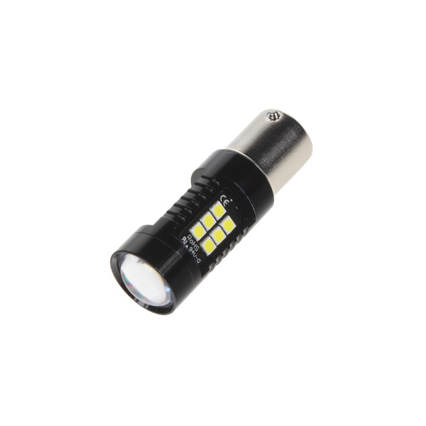 LED BA15s bílá, 12V, 21LED/3030SMD