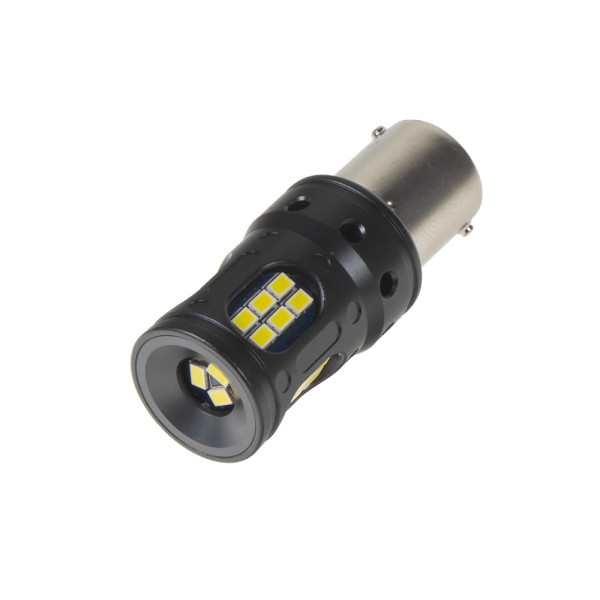 LED BA15s bílá, CAN-Bus, 12-24V, 27LED/3020SMD
