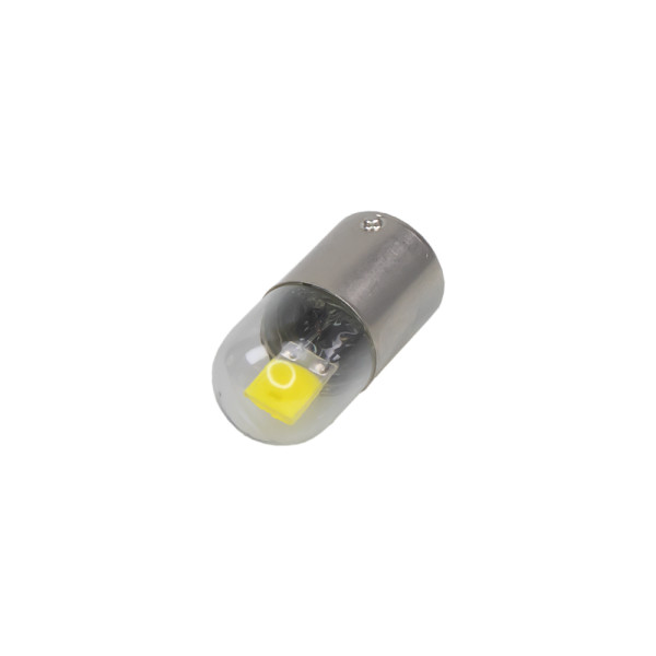 LED BAU15s bílá, 12V, 1LED/COB, celosklo