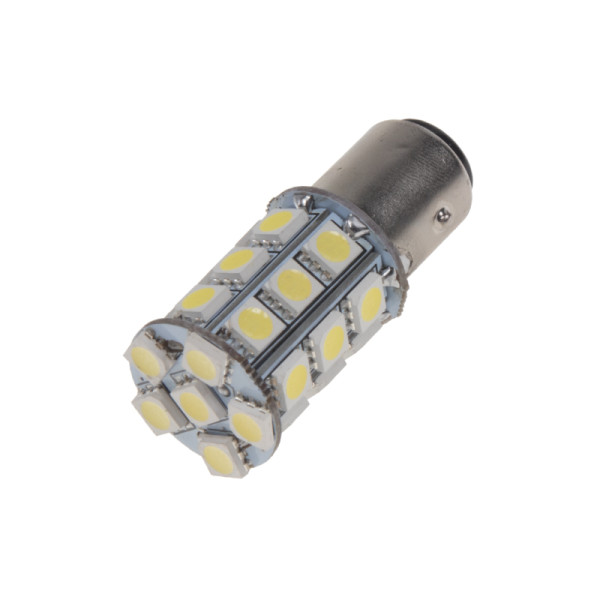 LED BAY15d (dvouvlákno) bílá, 12V, 27LED/3SMD
