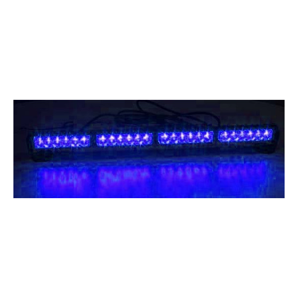 LED světelná alej, 24x 1W LED, modrá 645mm, ECE R10