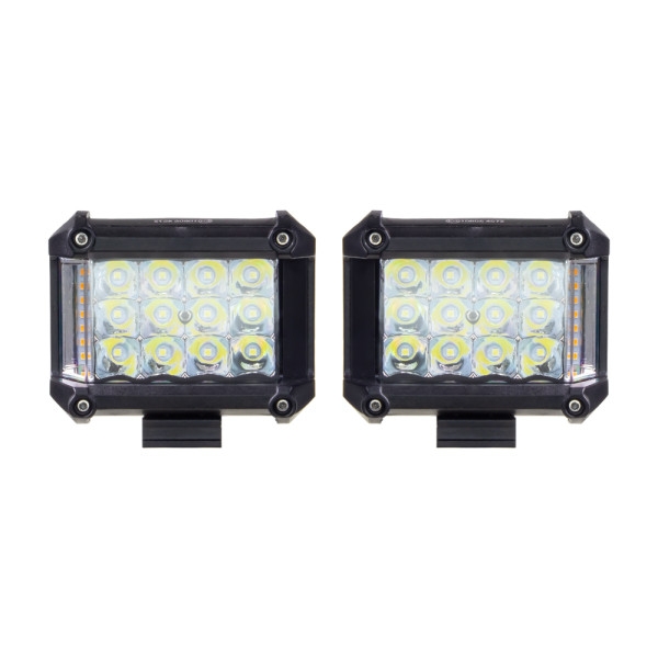LED světla obdélníková bílé/oranžové, 19W, 19xLED, ECE R10, 2ks