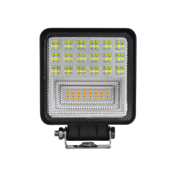 LED světlo hranaté bílé/oranžové, 42x3W, ECE R10