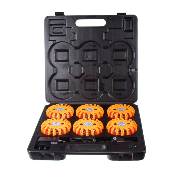 LED výstražné světlo 16LED, červené, set 6ks