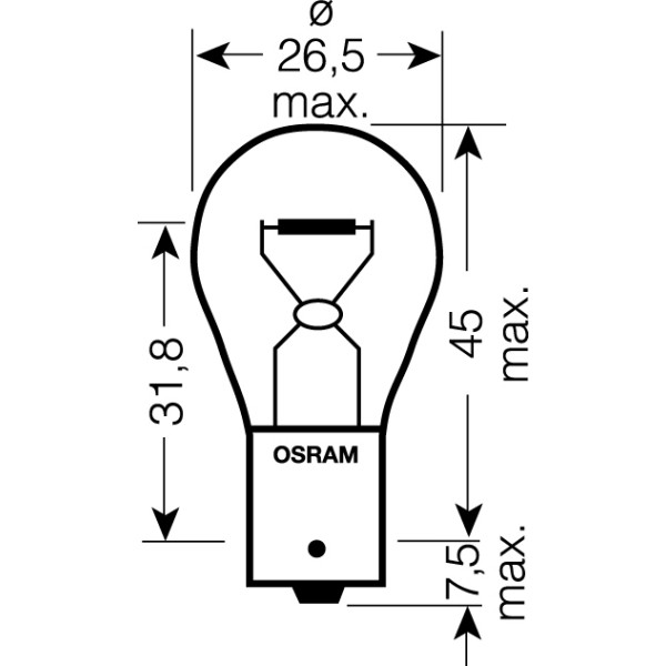 OSRAM 12V P21W (BA15s) 21W standard (1ks)