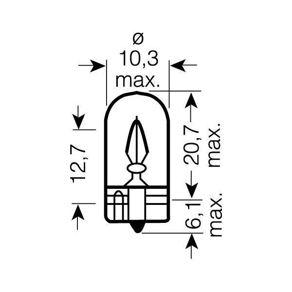 OSRAM 12V W3W (W2,1x9,5d) 3W standard (10ks)