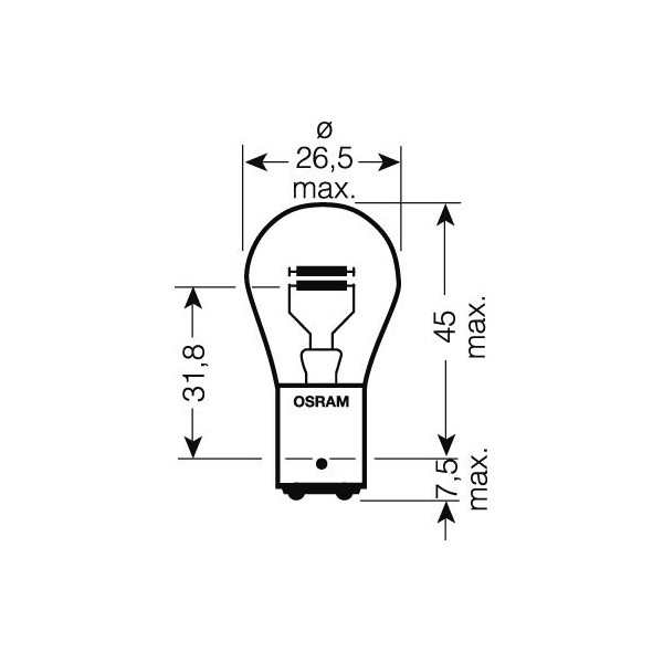 OSRAM 24V P21/5W (BAY15d) 21/5W standard (1ks)