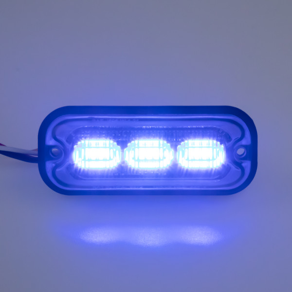PREDATOR 3x4W LED, 12-24V, modrý, ECE R10