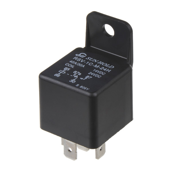 Přepínací relé 24V, 40A s úchytem