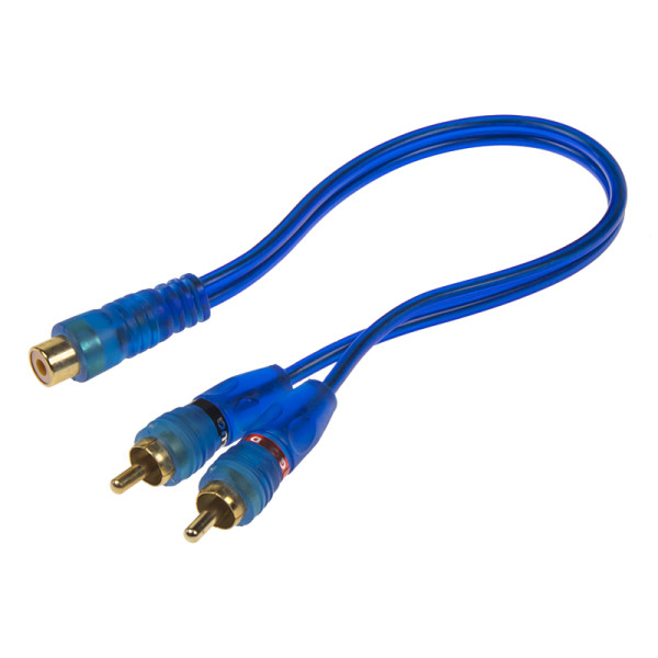 RCA Y audio kabel BLUE BASIC line, 1xsamice, 2xsamec