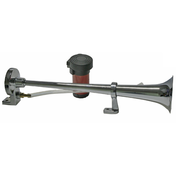Singl-fanfára 387mm, chrom, 12V s kompresorem
