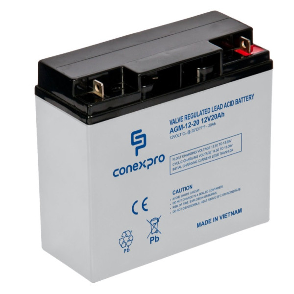 Akumulátor 12V / 20 Ah, AGM_181x77x167 mm_T3 - CONEXPRO