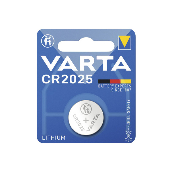 Batéria CR2025_3V_170mAh_2,5 x 20mm - VARTA (Llithium)
