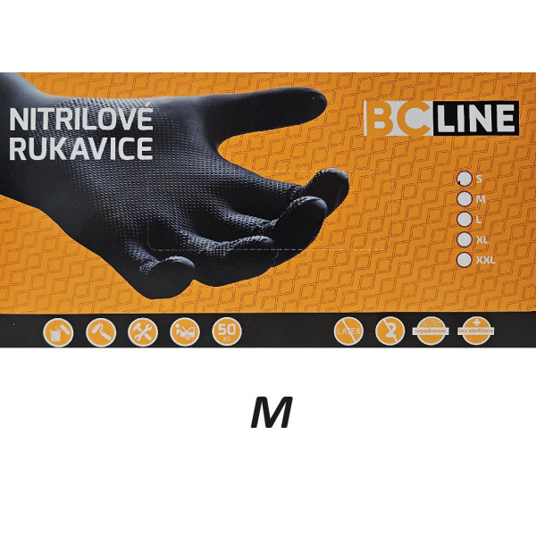 Rukavice - nitrilové_ČIERNE_M (50ks) - Pre dielenské použitie