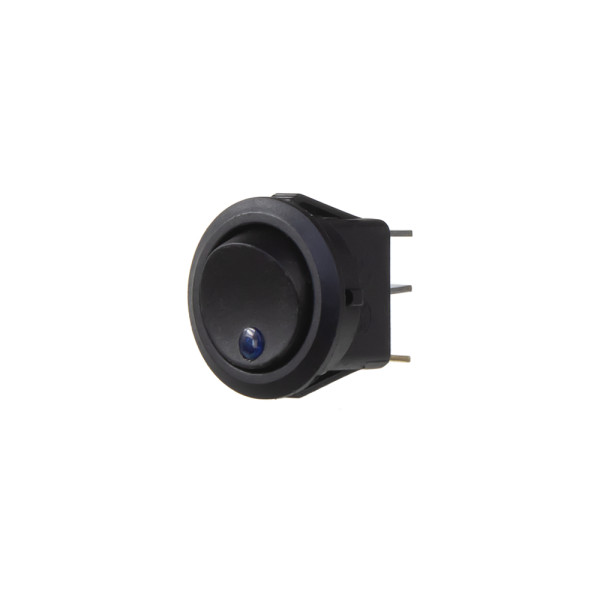 Prepínač kolískový okrúhly 23/20,2mm_12V_20A_MODRÁ LED