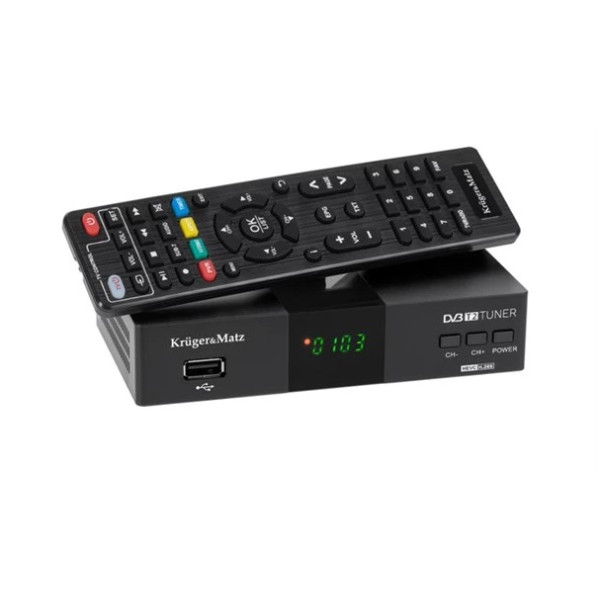 DVB-T2 prijímač HD - KRUGER&MATZ KM0550D, H.265/HEVC,1xtuner/1xHDMI/1xUSB/1xSCART/1xCOAX/PVR/EPG