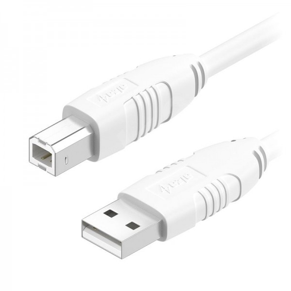 Kábel USB 2.0 - USB A vidlica,USB B vidlica _1,8m_biely - LOGILINK