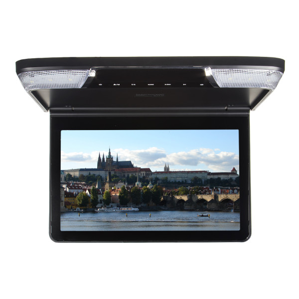 Stropní monitor 13,3" černý s DVD/SD/USB/IR/FM