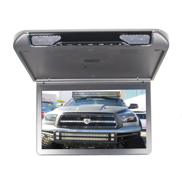 Stropní monitor 13,3" šedo/stříbrný s SD/USB/IR/FM/HDMI