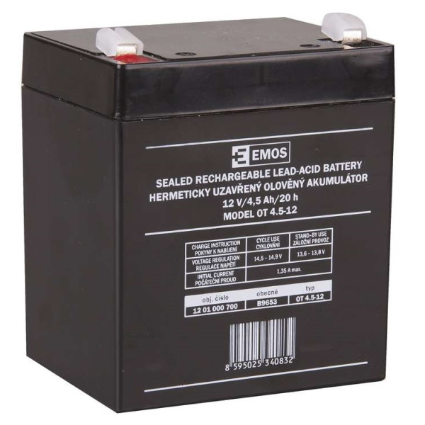 Akumulátor 12V / 4,5 Ah_90,5x101,5x70mm - EMOS OT 4.5-12