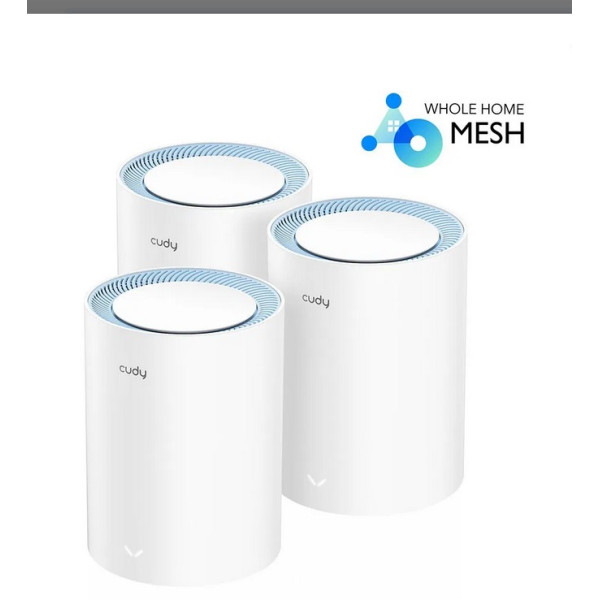 Wifi Router MESH 1GB 1xWAN 1xLAN 2.4GHz/300Mbps 5GHz/874Mbps  - CUDY AC1200 (3-pack)