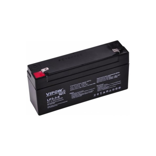Akumulátor 6V / 3,3 Ah - VIPOW 124x34x60mm