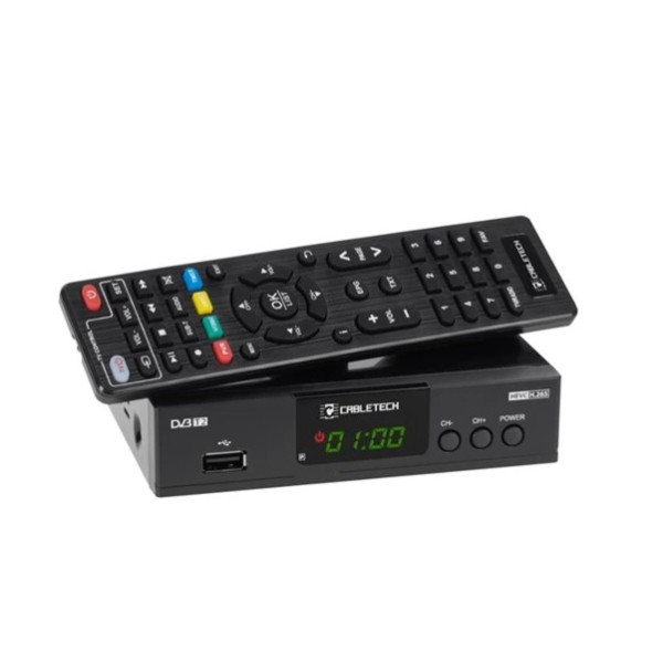 DVB-T2 prijímač HD - CABLETECH URZ0338A, H.265/HEVC,1xtuner/1xHDMI/1xUSB/1xSCART/1xCOAX/PVR/EPG