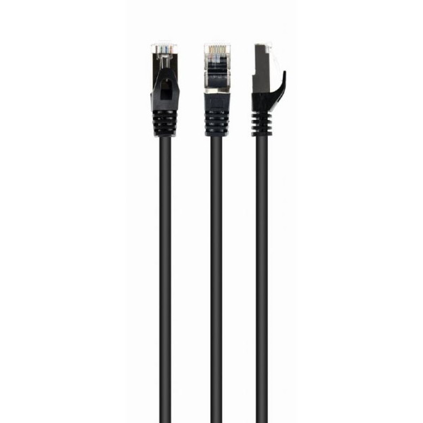 Kábel - S/FTP_0,5m_2xRJ45_CAT6a_1:1_CCA_PVC_ČIERNY