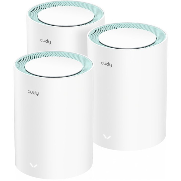 Wifi Router MESH 1GB 1xWAN 1xLAN 2.4GHz/300Mbps 5GHz/866Mbps  - CUDY M1300 (3-pack)