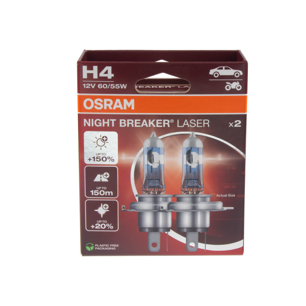 OSRAM 12V H4 60/55W night breaker laser (2ks) Duo-box