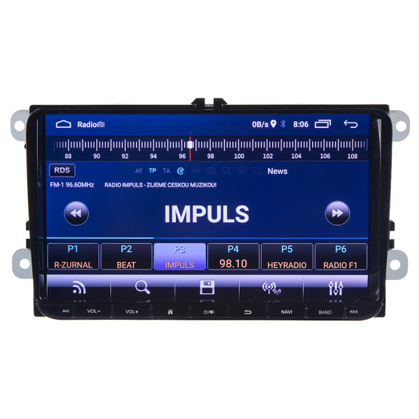 Autorádio 2-DIN - ŠKODA, VW_9"_GPS_WIFI_Android 10_Bluetooth_USB 2x_Mirror link_2/16GB