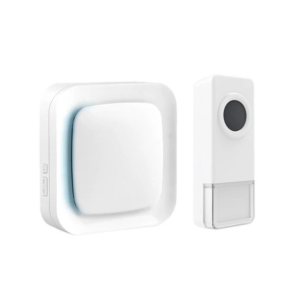 Zvonček - bezdrôtový 230V_12V tlačidlo_58 melódií_433,92MHz_300m_IP55 - GETI GWD 106 W (biely)