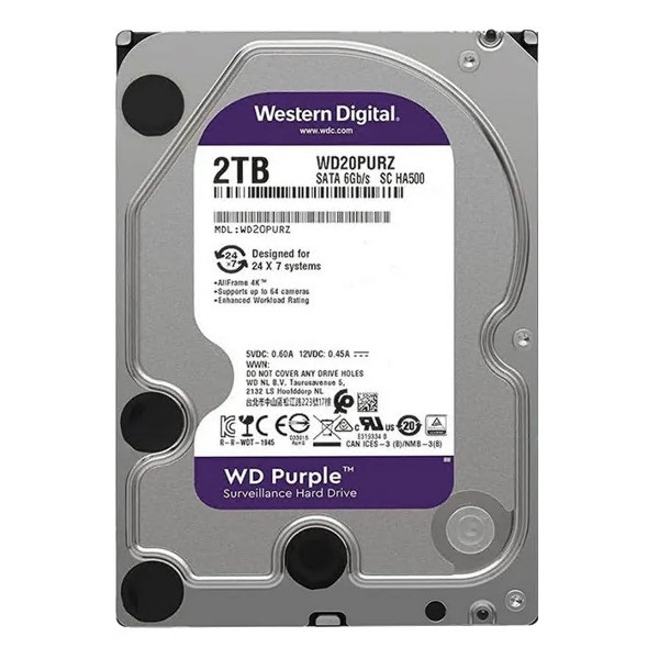 Pevný disk 2TB_3,5"_256MB_SATAIII_IntelliP_3RZ 24/7- WD20PURZ Purple