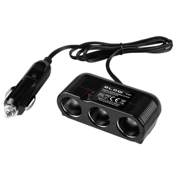 Autozapaľovač - roztrojka 12/24V_90cm_CL zástrčka BLOW 96-867