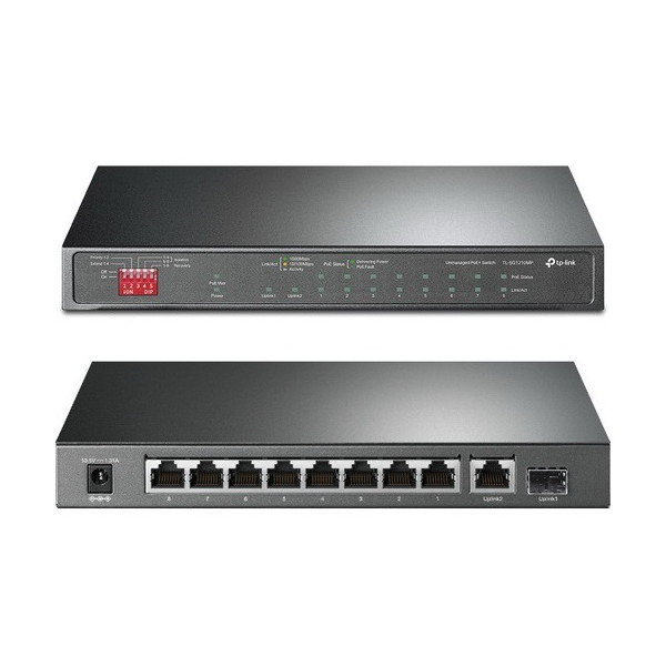SWITCH POE 8x 10-1000Mbps + 1x Uplink 1GB + 1×Gbit SFP Max. 63W/30W do 100/250m - TL-SG1210P