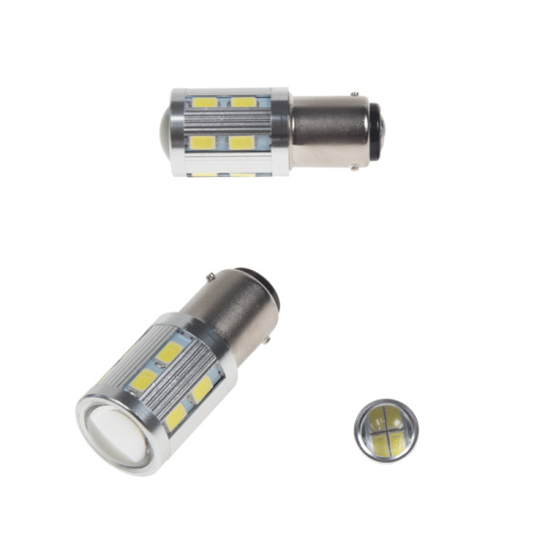 Autožiarovka 12/24V - BA15d_BIELA_16LED/5730SMD_jednovlákno (2ks)