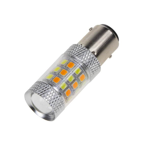 Autožiarovka 12/24V - BAY15d - BIELA/ORANŽOVÁ LED_42ks/2835 SMD - dvojvláknová (2ks)