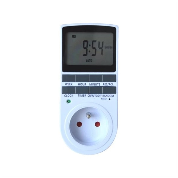 Hodiny spínacie so zásuvkou_Digitálne_230V/3680W_10 spínaní za deň - GETI GDT02