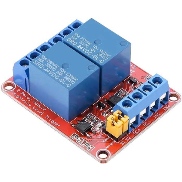Relé - 24V/50mA_Modul relé 2x250VAC/10A High nebo Low spoušť