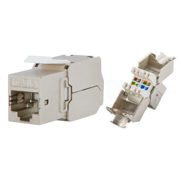 RACK - Svorka keystone pre Patch panel RJ45, CAT6, STP, samorezná - WIREX WKE-6-S-TL-SI