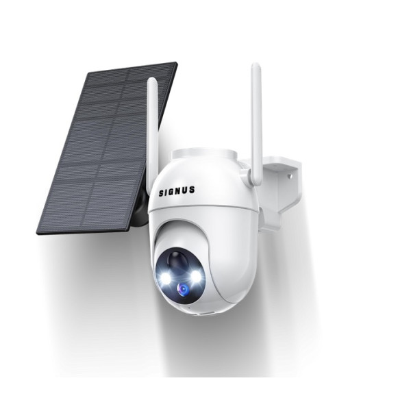 CCTV Kamera IP, solárna, WIFI_3MPx_336°_IR-15m; H265+; SD-128GB_IP66 - SIGNUS Al