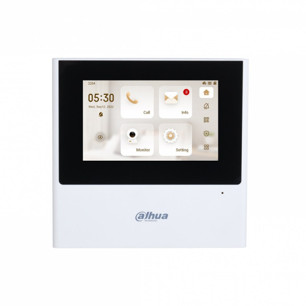 VRÁTNIK - Dahua IP_ Monitor 4,3" LCD 480x272 dotykový; HF; Wi-Fi; SD; 136x140x25,5mm - VTH2611L-WP