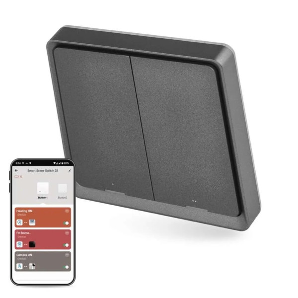 EMOS GOSMART - Ovládač scén 2-kanálový_230V/0,3W; Zigbee 3.0_ČIERNY - H5015