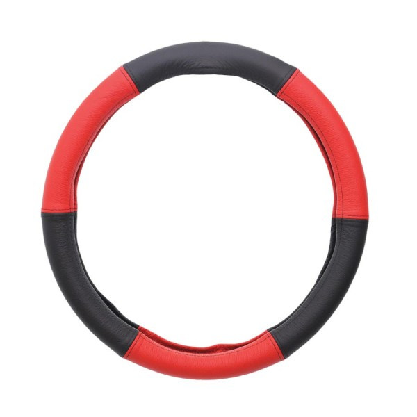 Poťah na volant - ČIERNO/ČERVENÝ_37-39cm_Koža