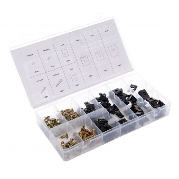 Príchytka čalúnenia_Sada šróbikov a podložiek (170ks)