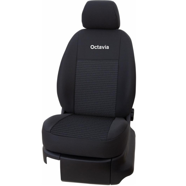 Autopoťahy - ŠKODA OCTAVIA II_SIVÉ_delené za vodičom_4x poťah na opierku hlavy_13ks - TK