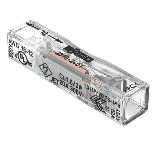 Svorka WAGO 1x 0,75-4mm2_450V_32A na CYKY káble - 2773-2401 (1ks)