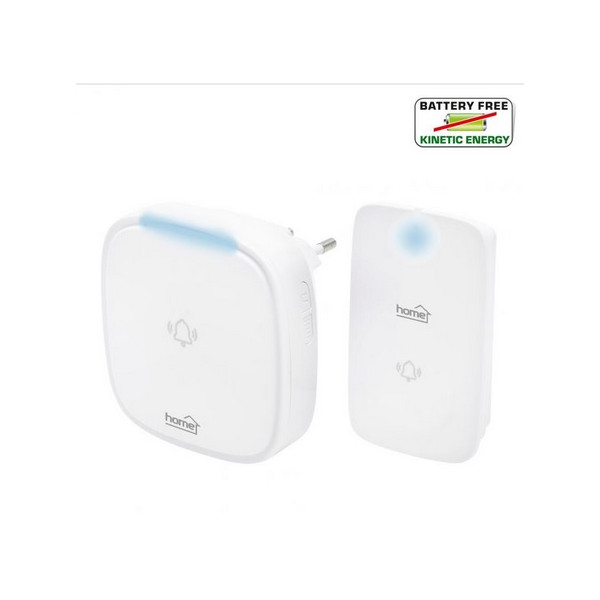 Zvonček - bezdrôtový 230V_dynamo tlačidlo_36 melódií_433,92MHz_150m_IP44_Biely - DBK 1500AC