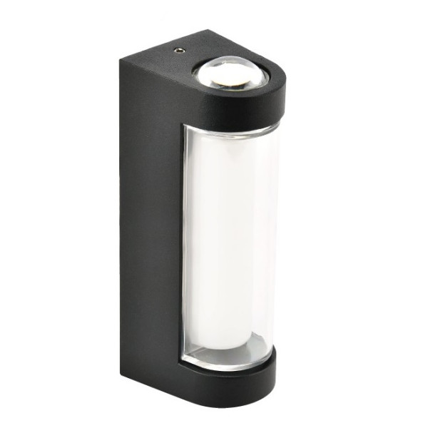 Svietidlo nástenné záhradné LED_12W_728lm_IP65_230V_75x185mm_ČIERNE - VECTOR HOROZ