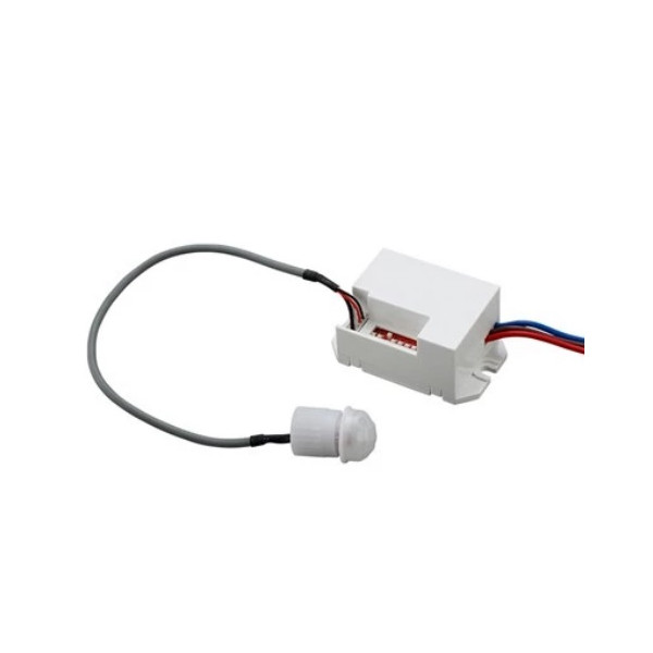 Snímač pohybu PIR na zopnutie svetla s oddeleným čidlom_6m_360°_230V_800W_5s-8min_IP20_biely - GETI G1204